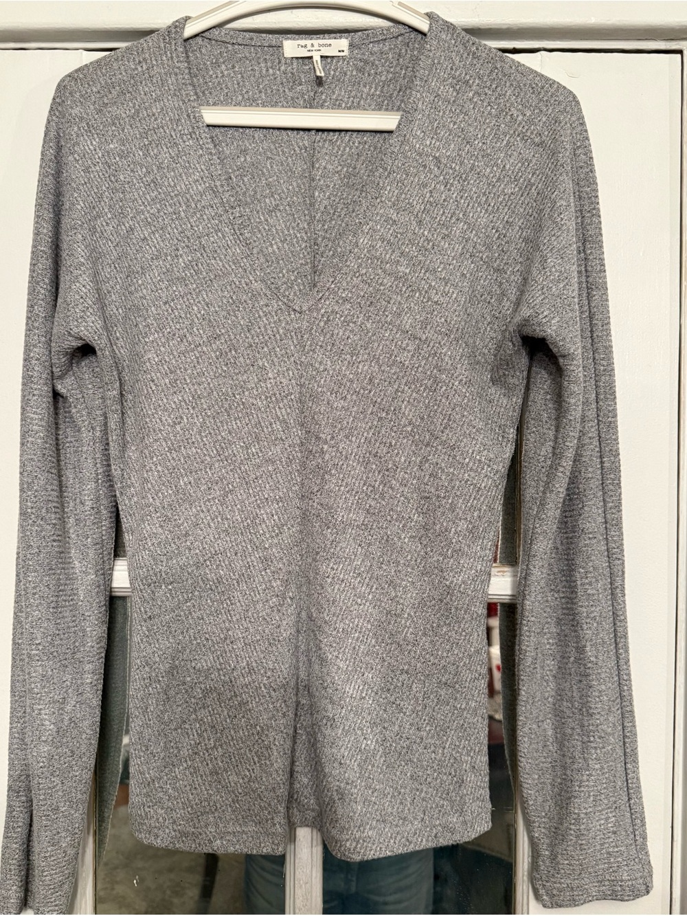 Grey V-Neck Light Weight Sweater